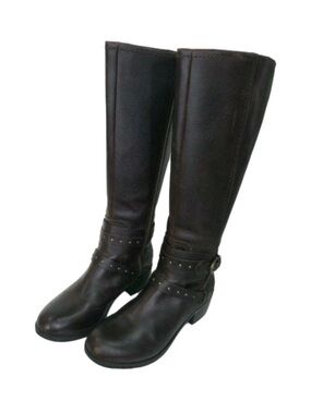 Ugg Womens Esplanade brown pebbled leather knee-high boots Size 7 Studded